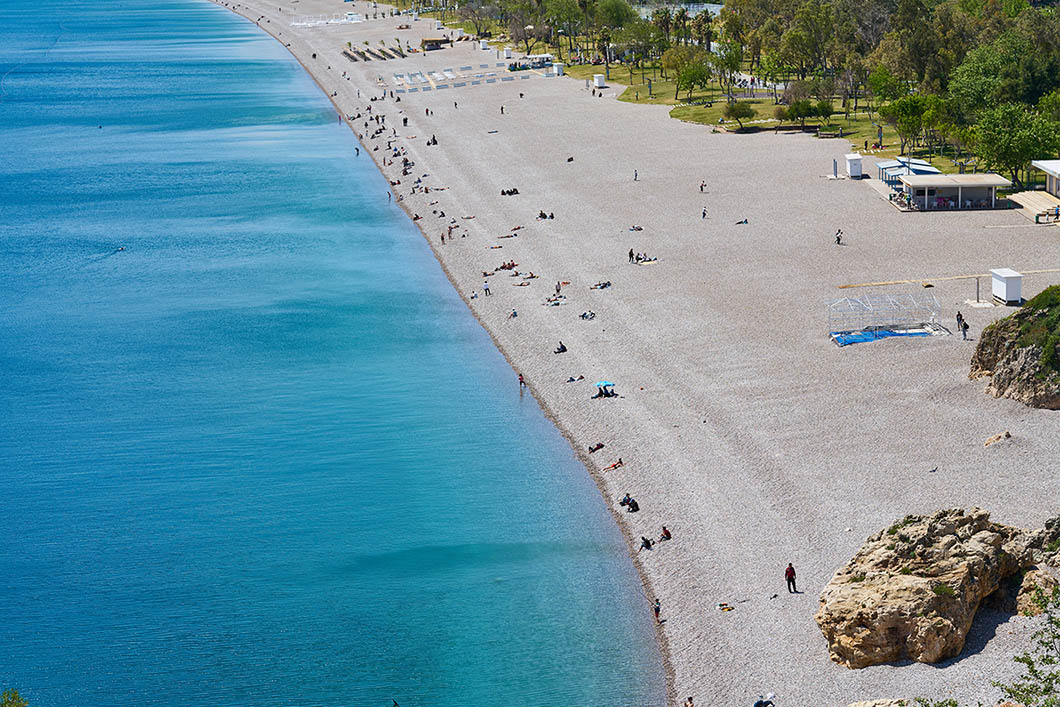 Beautiful beach and sea background from Antalya
