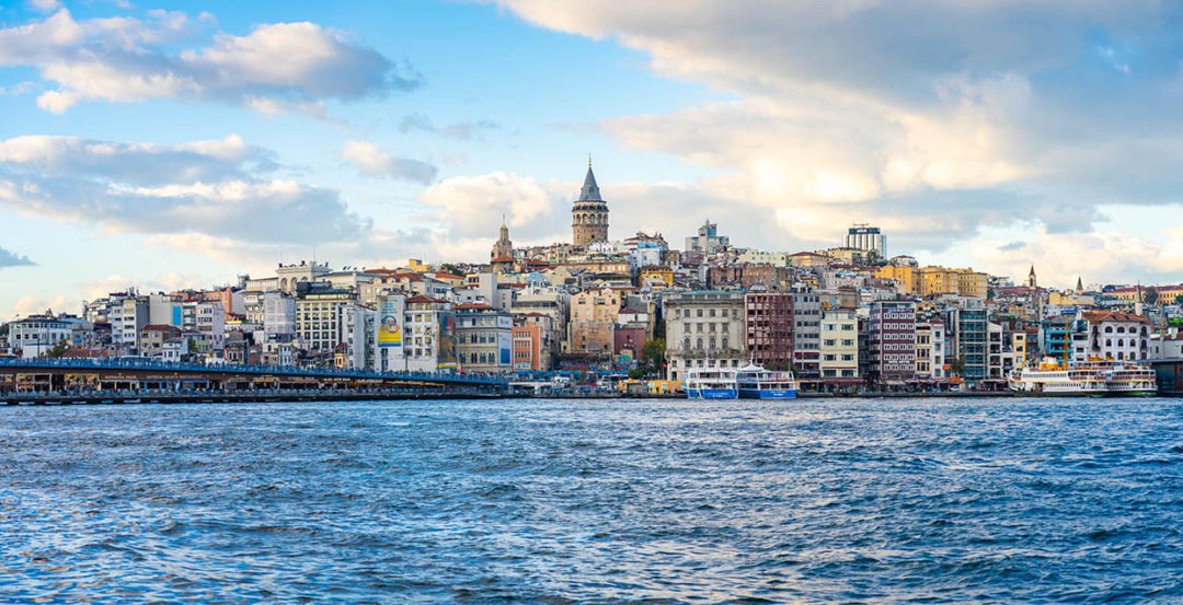 Galata Tower with ISTANBUL City